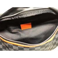 Louis Vuitton LV Men Damier Cobalt Race Discovery Bumbag in Monogram Canvas-Orange (1)