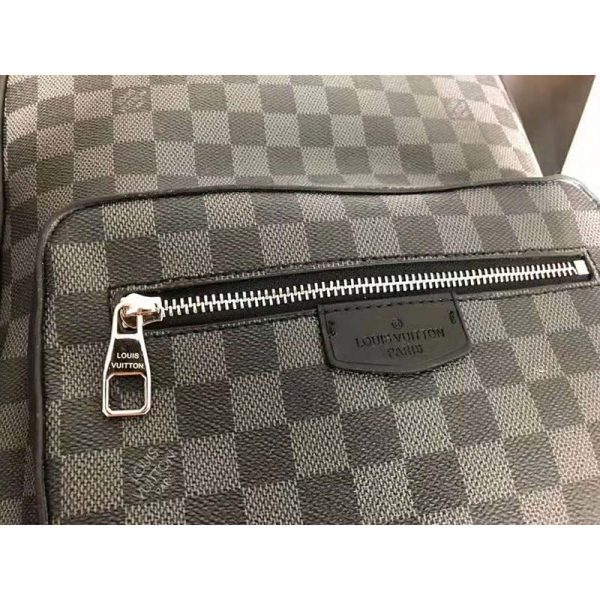 Louis Vuitton LV Men Josh Backpack in Damier Graphite Canvas-Grey (8)