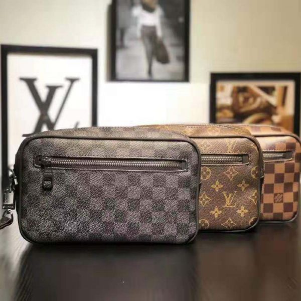 Louis Vuitton LV Men Kasai Clutch in Damier Ebene Canvas