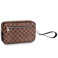 Louis Vuitton LV Men Kasai Clutch in Damier Ebene Canvas-Brown (1)