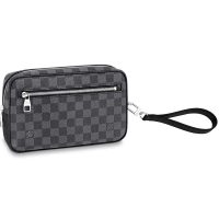 Louis Vuitton LV Men Kasai Clutch in Damier Ebene Canvas-Brown (1)