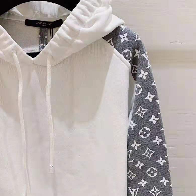 Louis Vuitton LV Men Monogram Circle Cut Hoodie in 100% Cotton-Grey - LULUX