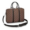 Louis Vuitton LV Men Porte-Documents Voyage PM in Damier Graphite Canvas