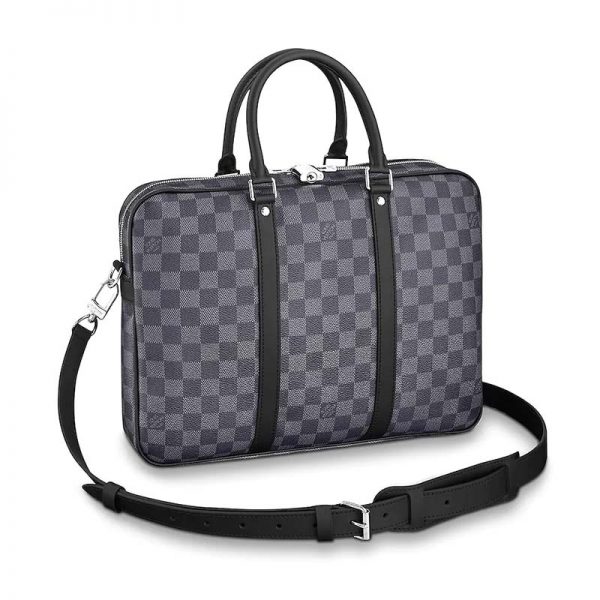 Louis Vuitton LV Men Porte-Documents Voyage PM in Damier Graphite ...