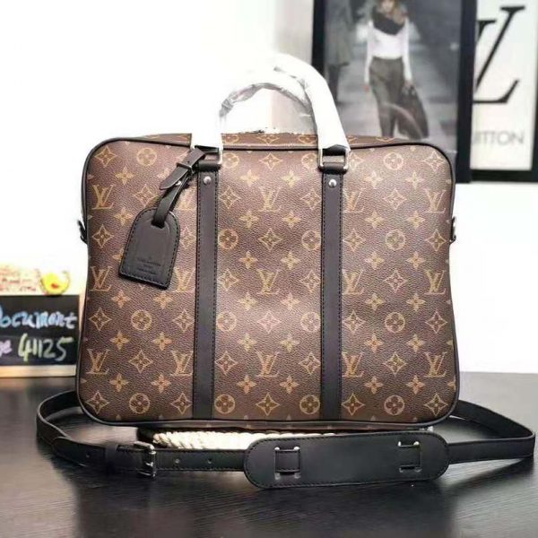 Louis Vuitton LV Men Porte-Documents Voyage PM in Monogram Macassar ...