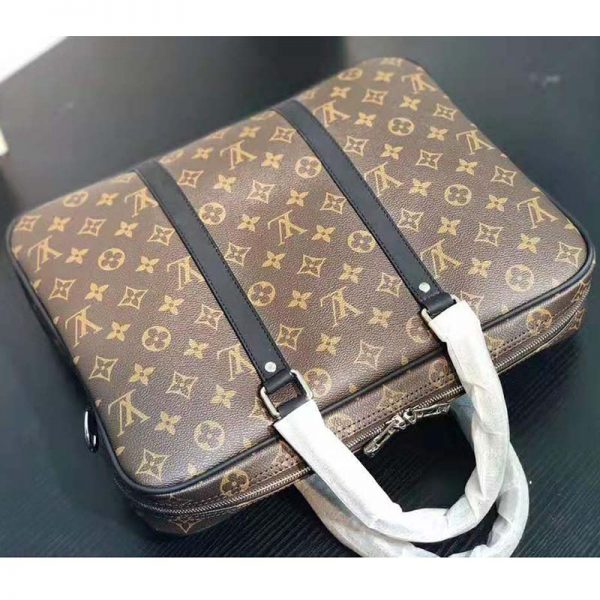 Louis Vuitton LV Men Porte-Documents Voyage PM in Monogram Macassar Canvas-Brown (5)