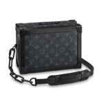Borsa a tracolla morbida Louis Vuitton LV da uomo Soft Trunk in tela Monogram Eclipse - Grigio