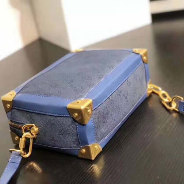 Louis Vuitton LV Men Soft Trunk in Denim Fabric and Monogram-Blue (6)