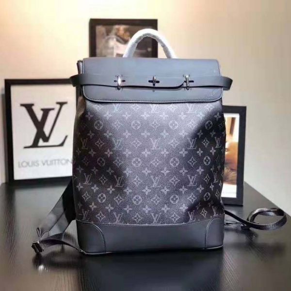 Louis Vuitton Rare Limited Black Monogram Eclipse Steamer Backpack 860897