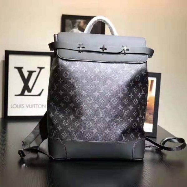 Vænne sig til Højttaler mode Louis Vuitton LV Men Steamer Backpack in Monogram Eclipse Canvas-Grey -  LULUX