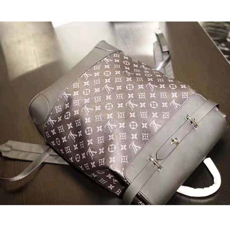 Louis Vuitton Steamer backpack in Eclipse monogram canvas Grey Cloth  ref.364287 - Joli Closet