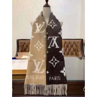 Louis Vuitton LV Unisex Reykjavik Gradient Cashmere Scarf Oversized Monogram Flower Initial pattern-Sandy