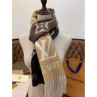 Louis Vuitton LV Unisex Reykjavik Gradient Cashmere Scarf Oversized Monogram Flower Initial pattern-Sandy