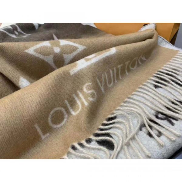 Louis Vuitton LV Unisex Reykjavik Gradient Cashmere Scarf Oversized Monogram Flower Initial pattern-Sandy (8)