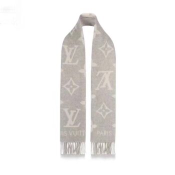 Louis Vuitton LV Unisex Reykjavik Scarf with Monogram Flowers and LV Initials