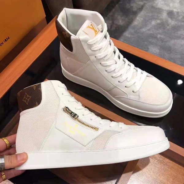 Louis Vuitton LV Unisex Rivoli Sneaker Boot Shoes-White (5)