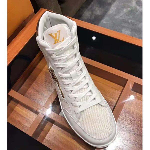 Louis Vuitton LV Unisex Rivoli Sneaker Boot Shoes-White (7)