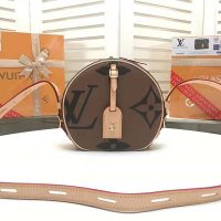 Louis Vuitton LV Women Boite Chapeau Souple Bag in Monogram and Reverse Coated Canvas-Brown (1)