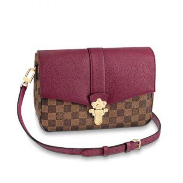 Louis Vuitton LV Women Clapton Bag in Damier Ebene Canvas Grained Calf (1)