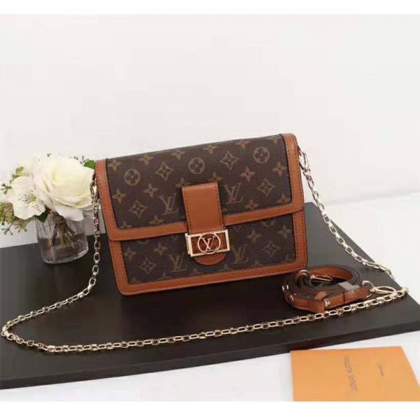 Louis Vuitton LV Women Dauphine MM Handbag in Monogram Canvas-Brown (2)