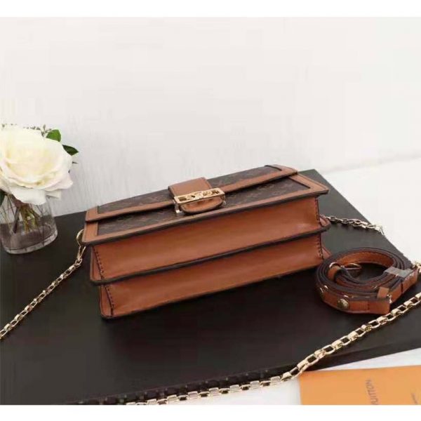 Louis Vuitton LV Women Dauphine MM Handbag in Monogram Canvas-Brown (5)