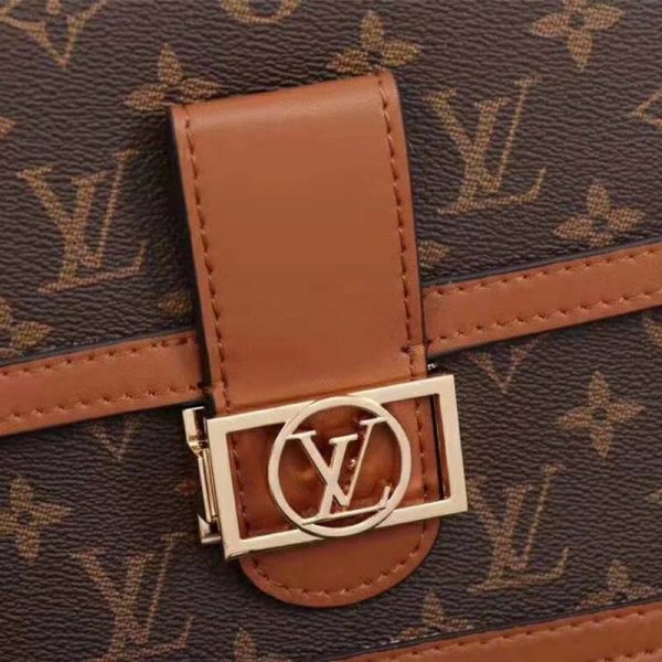Louis Vuitton LV Women Dauphine MM Handbag in Monogram Canvas-Brown (6)