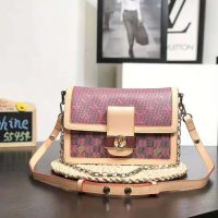 Louis Vuitton LV Women Dauphine MM Handbag in Monogram Canvas-Pink (1)