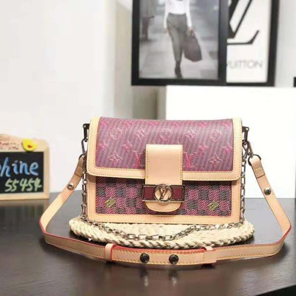 Louis Vuitton LV Women Dauphine MM Handbag in Monogram Canvas-Pink (2)