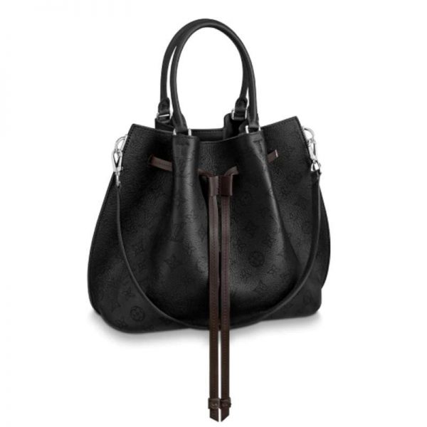 Louis Vuitton LV Women Girolata Bucket Bag in Mahina Calfskin-Black (1)