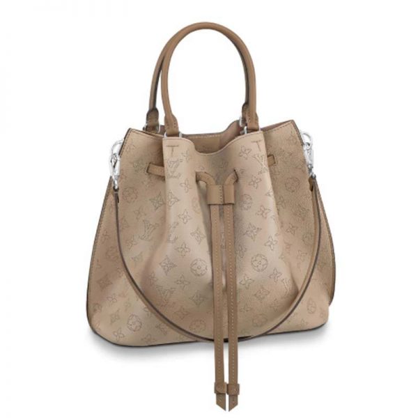 Louis Vuitton LV Women Girolata Bucket Bag in Mahina Calfskin-Sandy (10)