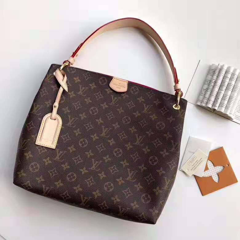 Louis Vuitton LV Women Graceful PM Hobo in Classic Monogram Canvas ...