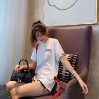 Louis Vuitton LV Women LV Airline Patches T-Shirt-White (1)