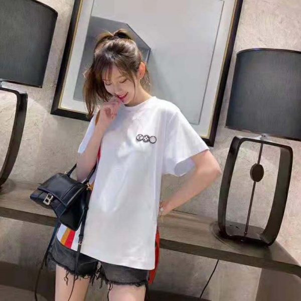 Louis Vuitton LV Women LV Airline Patches T-Shirt-White (3)