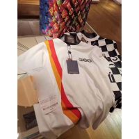 Louis Vuitton LV Women LV Airline Patches T-Shirt-White (1)