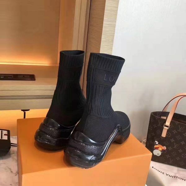 Louis Vuitton LV Women LV Archlight Sneaker Boot in Black Stretch Textile (11)