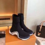 Louis Vuitton LV Women LV Archlight Sneaker Boot in Black and Blue Stretch Textile - Image 4