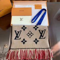 Louis Vuitton LV Women Logo Mania Duo Monogram Wool and Silk Scarf-Sandy (1)