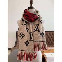 Louis Vuitton LV Women Logo Mania Duo Monogram Wool and Silk Scarf-Sandy (1)