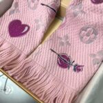 Louis Vuitton LV Women Logomania A La Folie Scarf with Silk Wool-Pink - Image 7