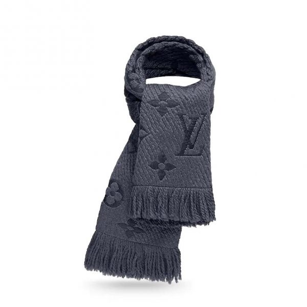 Louis Vuitton LV Women Logomania Scarf in Iconic Monogram Silk Wool-Grey (1)