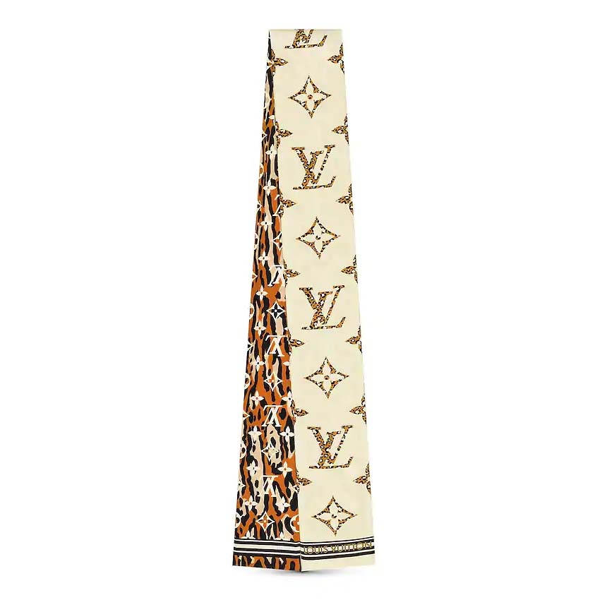 Louis Vuitton Silk Monogram Giant Jungle Bandeau Scarf (SHF-22135