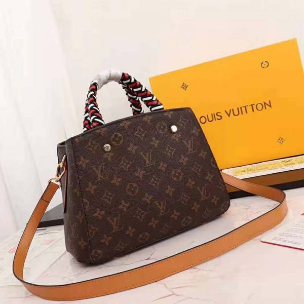 Louis Vuitton LV Women Montaigne BB Handbag in Monogram Canvas-Brown (4)