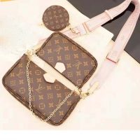 Louis Vuitton LV Women Multi Pochette Accessoires in Monogram Canvas-Pink (1)