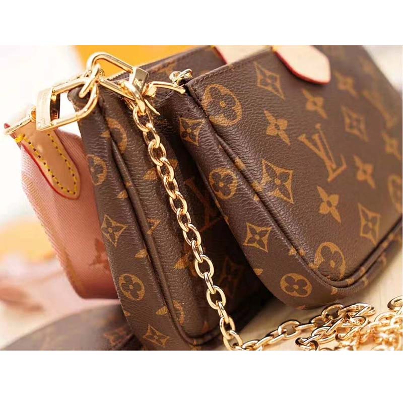 LV Multi Pochette Accessoires MPA in Monogram Canvas, Pink Strap and GHW