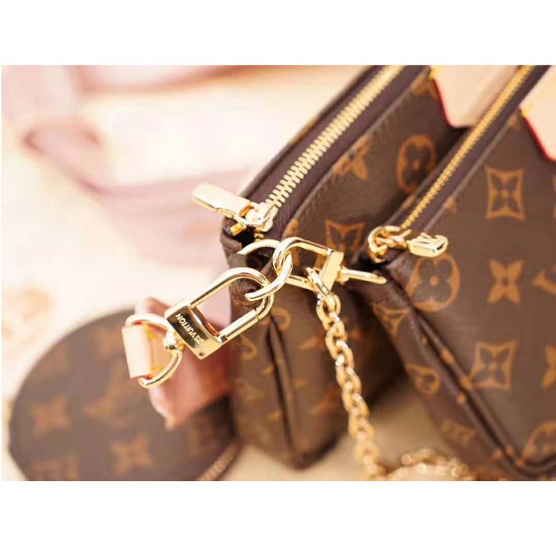 LV Multi Pochette Accessoires MPA in Monogram Canvas, Pink Strap and GHW