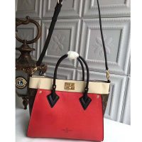 Louis Vuitton LV Women On My Side Bag in Small-Grained Calf Leather-Red (1)