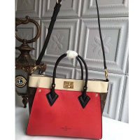 Louis Vuitton LV Women On My Side Bag in Small-Grained Calf Leather-Red (1)