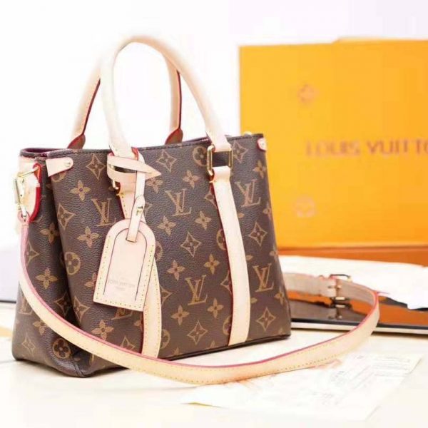 Louis Vuitton LV Women Open Handbag BB in Monogram Canvas-Brown (3)
