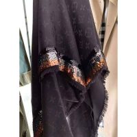 Louis Vuitton LV Women Party Monogram Shawl Triangle Scarf with Luxurious Silk and Wool (1)