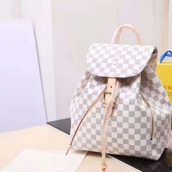 Louis Vuitton LV Women Sperone Backpack in Damier Azur Canvas-Grey (2)